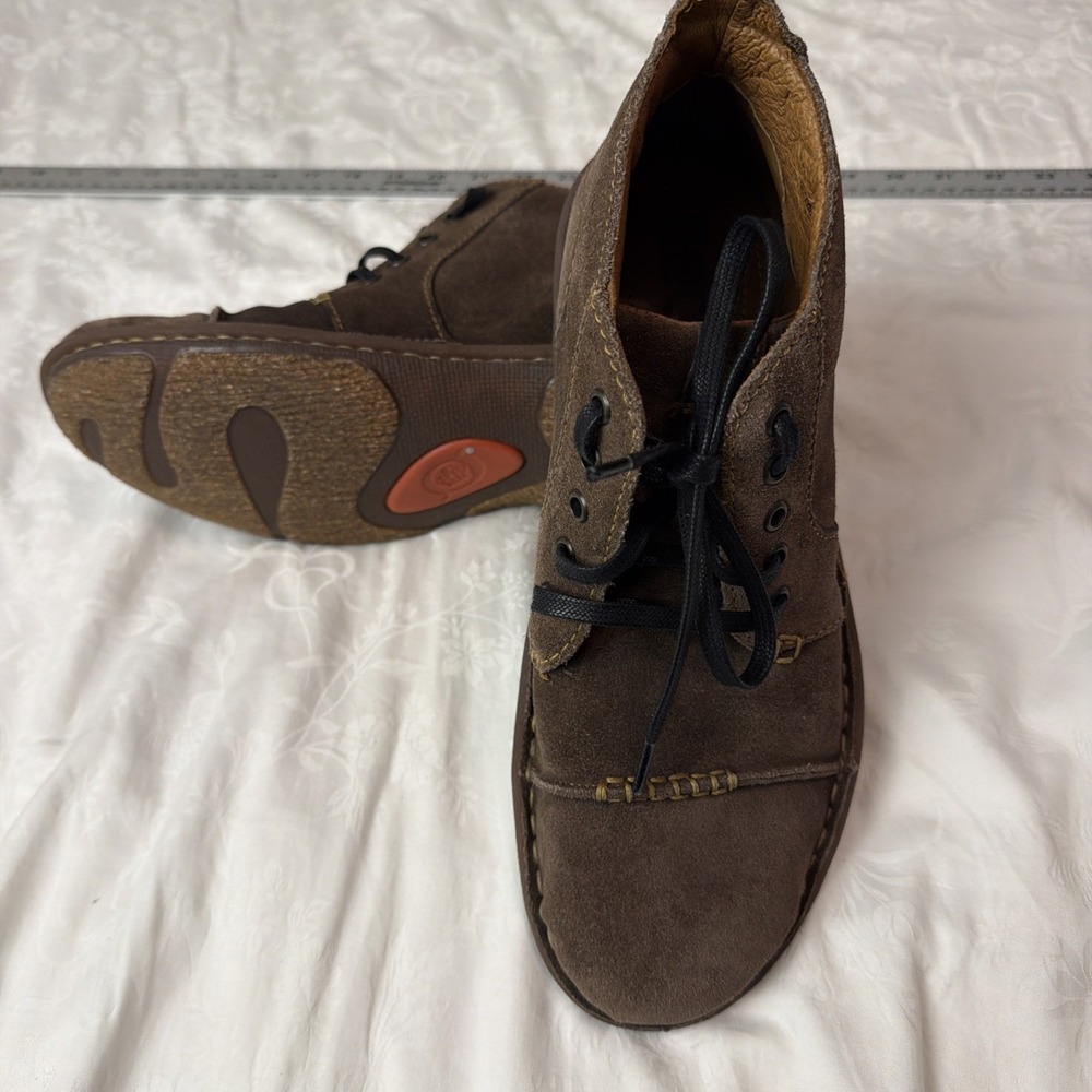 Born Eldan Mens Sz 9 42 Brown Modern Moccasin Lace Up Ankle Chukka Boots Shoes